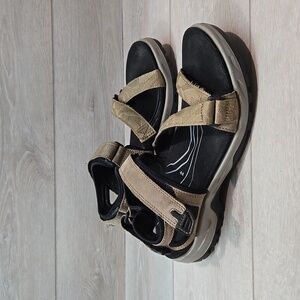 Ecco Mens Yucatan Leather Hook&loop Outdoor Hiking Sandals shoes sz 44/10-10.5